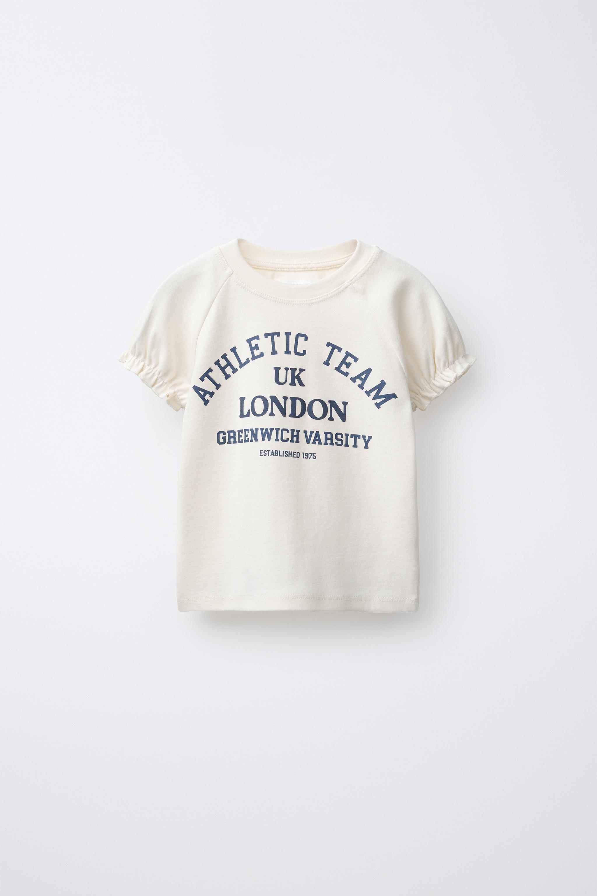 PUFF SLEEVE T-SHIRT WITH TEXT